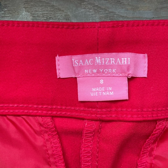Isaac Mizrahi red scallops hem shorts | size 8 - Picture 2 of 5